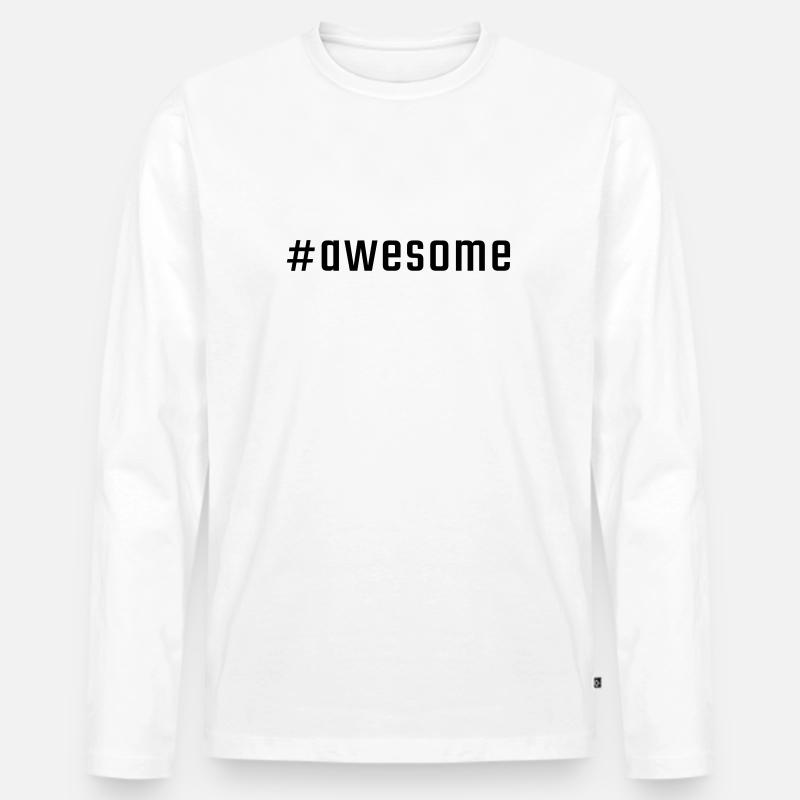 #awesome - Männer Premium Bio Langarmshirt - Weiß