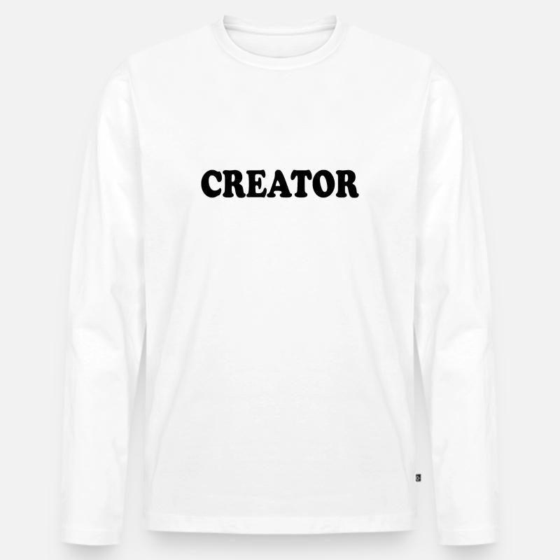 Creator - Männer Premium Bio Langarmshirt - Weiß