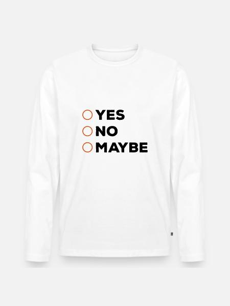 Yes no tick - Men's Premium Organic Long Sleeve Shirt - white
