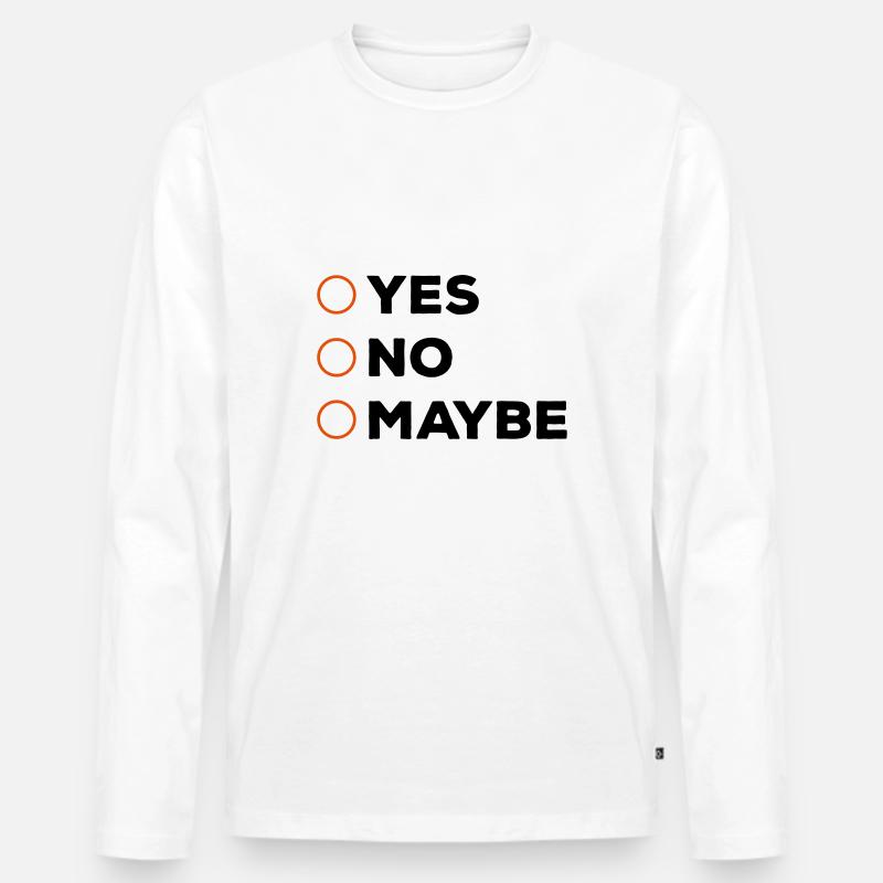 Ja nein ankreuzen - Männer Premium Bio Langarmshirt - Weiß