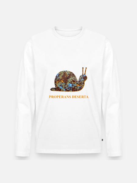 Skynd dig med tiden Latin Snail E 85 - Premium økologisk langærmet T-shirt til mænd - hvid