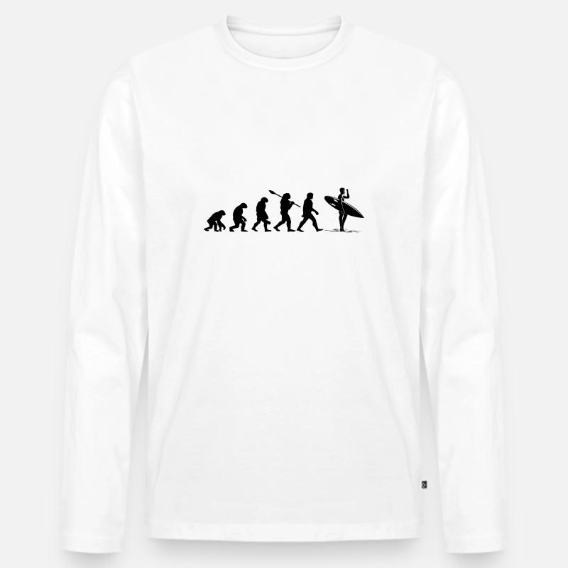 Surf Evolution - Männer Premium Bio Langarmshirt - Weiß