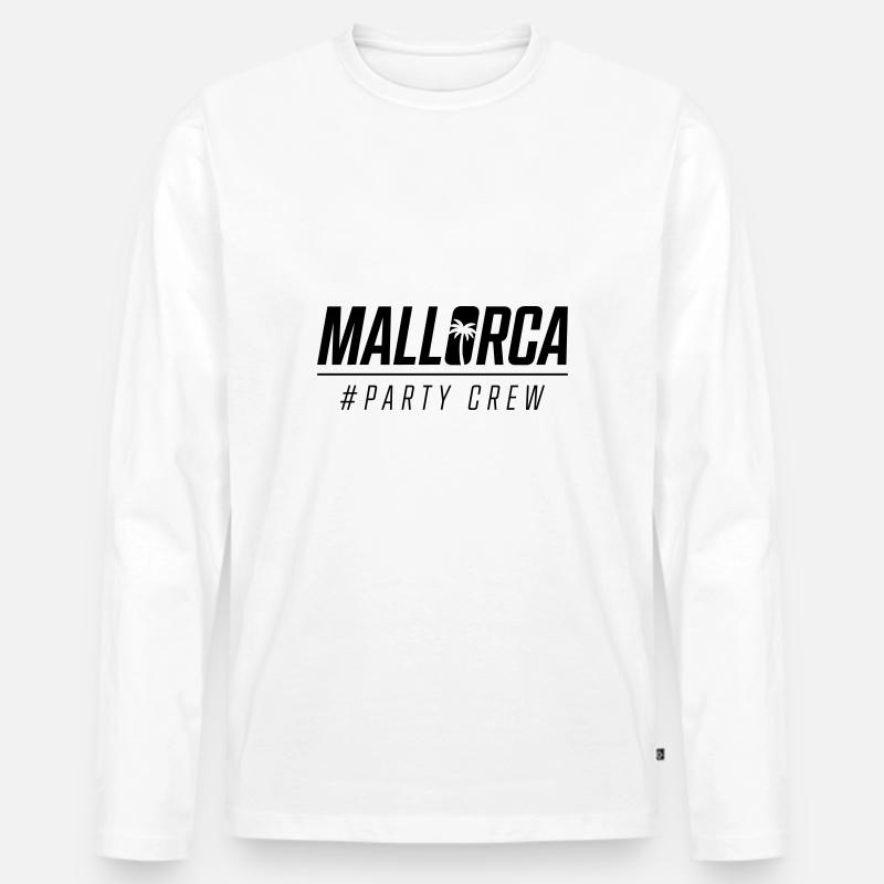 mallorca party crew - Männer Premium Bio Langarmshirt - Weiß