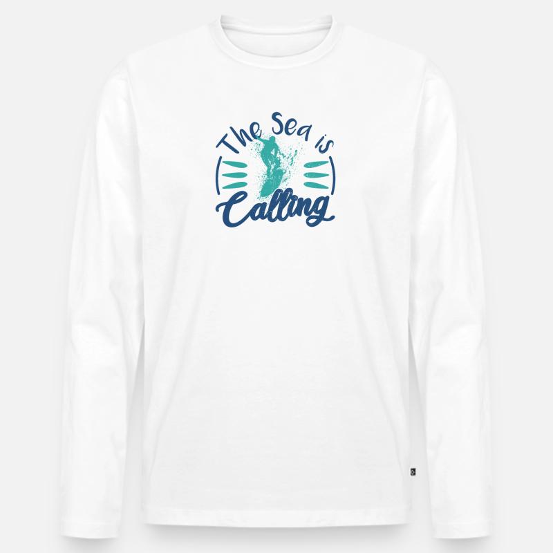Surfer - Männer Premium Bio Langarmshirt - Weiß