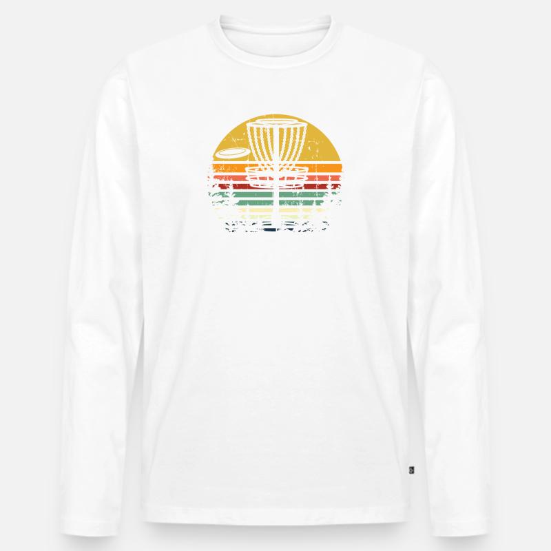 Retro Disc Golf, Frisbee Golfer, Disk Golfer Geschenk, - Männer Premium Bio Langarmshirt - Weiß