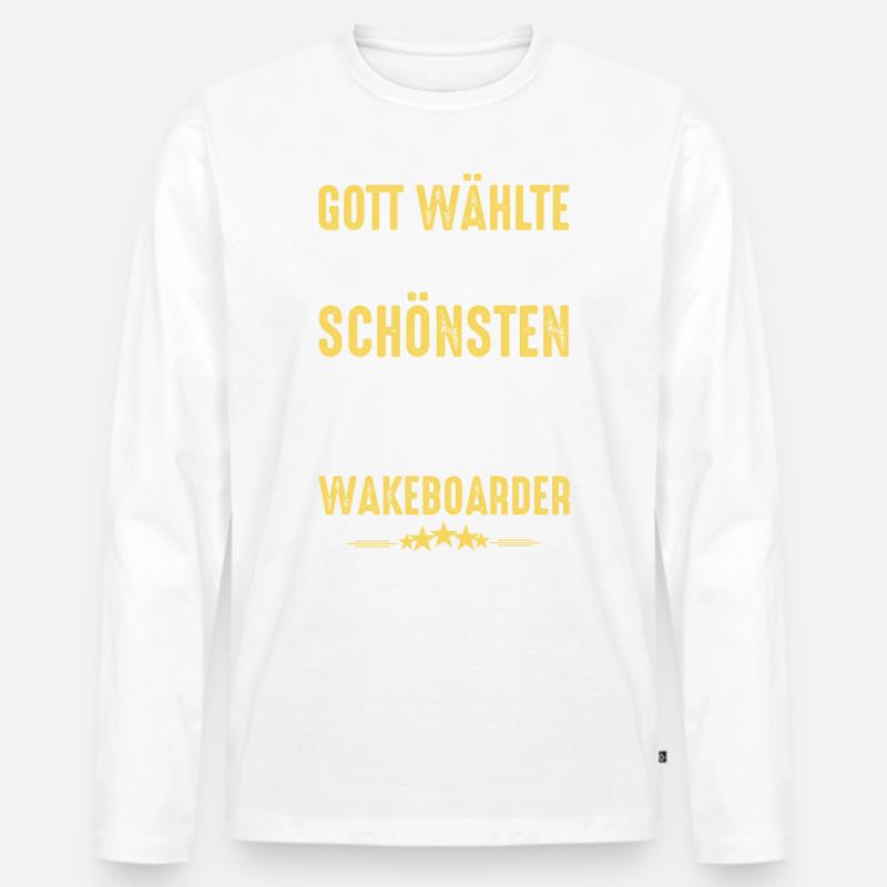 Wakeboard - Wakeboarder - Männer Premium Bio Langarmshirt - Weiß