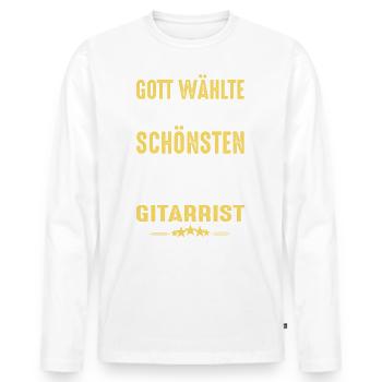 Gitarrist - Gitarrist - Männer Premium Bio Langarmshirt - Weiß - Vorne - Nico (187cm)