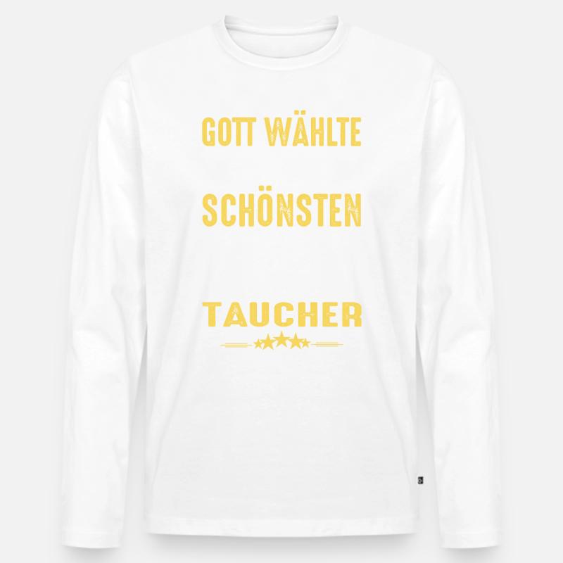 Tauchen - Taucher - Männer Premium Bio Langarmshirt - Weiß