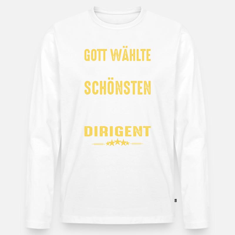 Dirigent - Männer Premium Bio Langarmshirt - Weiß