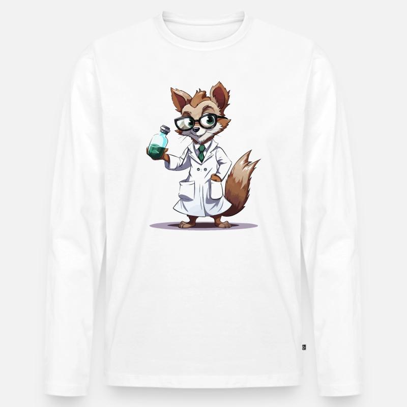 Wissenschaftler Nuttyprof - Männer Premium Bio Langarmshirt - Weiß