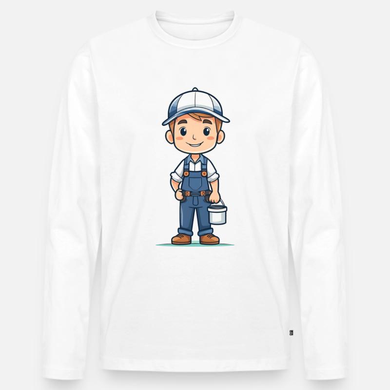 Maler, Lackierer oder Anstreicher - Männer Premium Bio Langarmshirt - Weiß