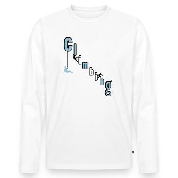 escalade escalade alpinisme - T-shirt manches longues Premium bio Homme - blanc - Devant - Nico (187cm)