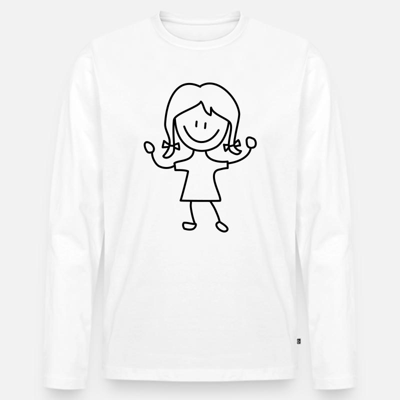 Kind Maedchen Kindergarten - Männer Premium Bio Langarmshirt - Weiß