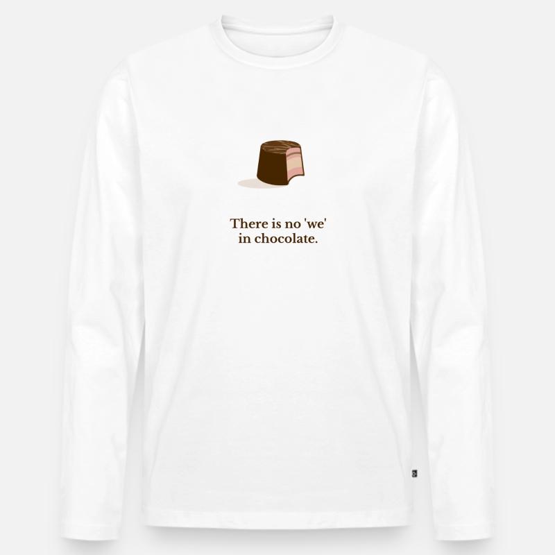 Chocolate - Männer Premium Bio Langarmshirt - Weiß