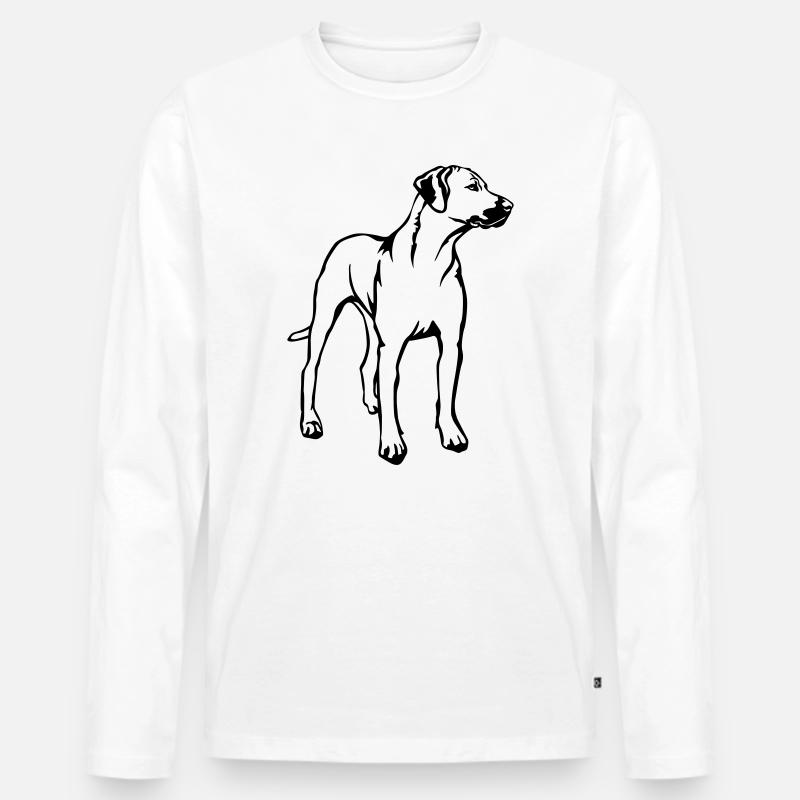 Rhodesian Ridgeback - Männer Premium Bio Langarmshirt - Weiß