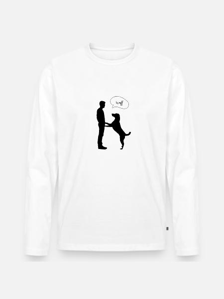 Hundefreund - Männer Premium Bio Langarmshirt - Weiß