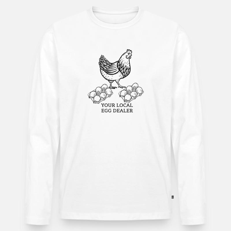 Ihr Eierhändler vor Ort - Männer Premium Bio Langarmshirt - Weiß