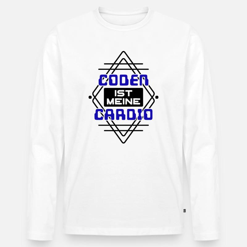 Softwareentwickler Developer Cooler Spruch Coden - Männer Premium Bio Langarmshirt - Weiß