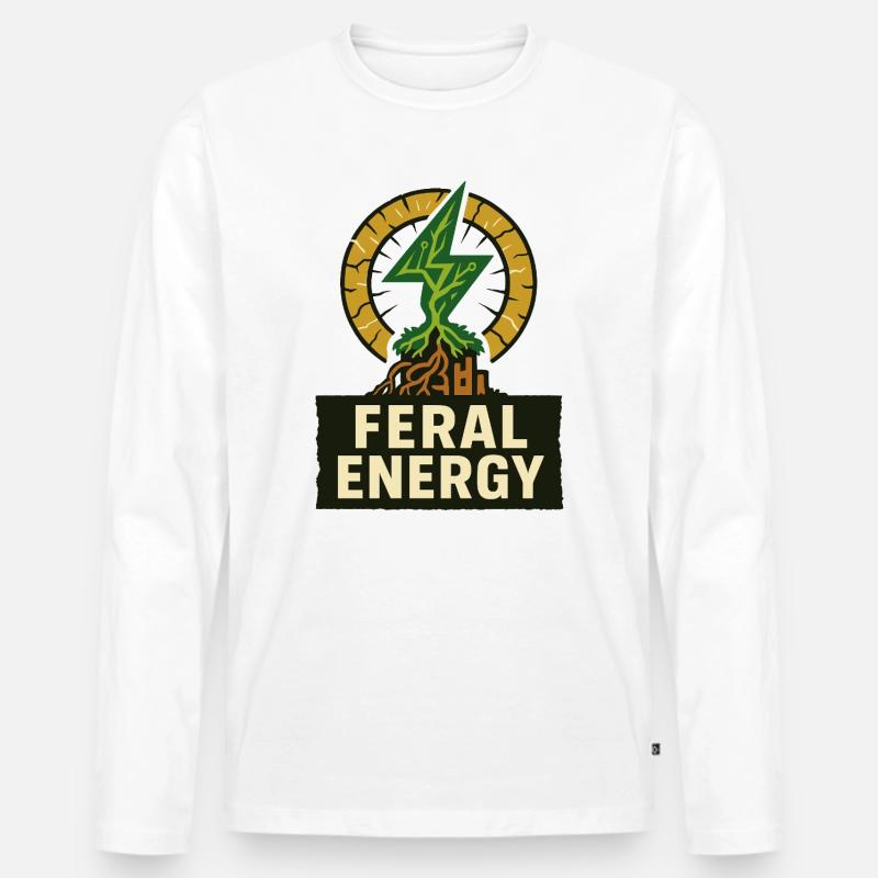Wilde Energie – Solarpunk - Männer Premium Bio Langarmshirt - Weiß