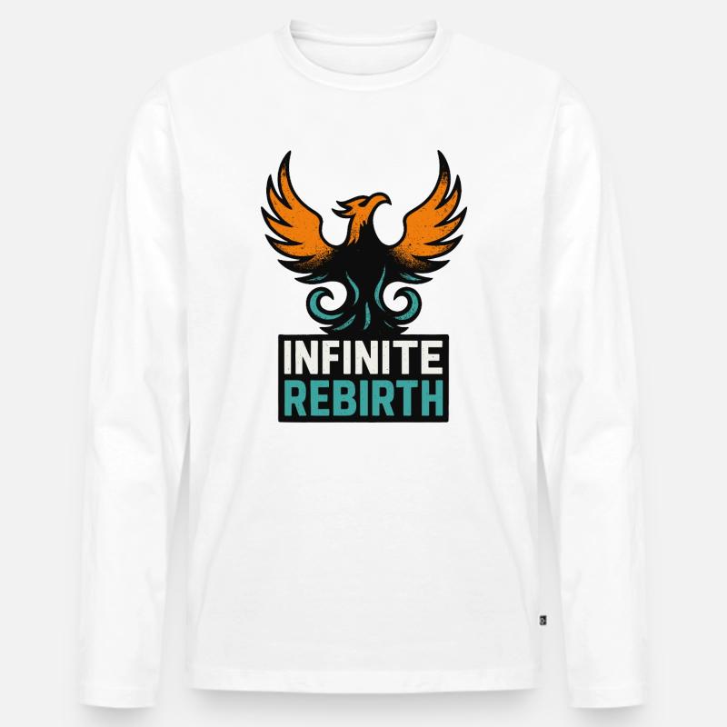 Infinite Rebirth – Phönix - Männer Premium Bio Langarmshirt - Weiß