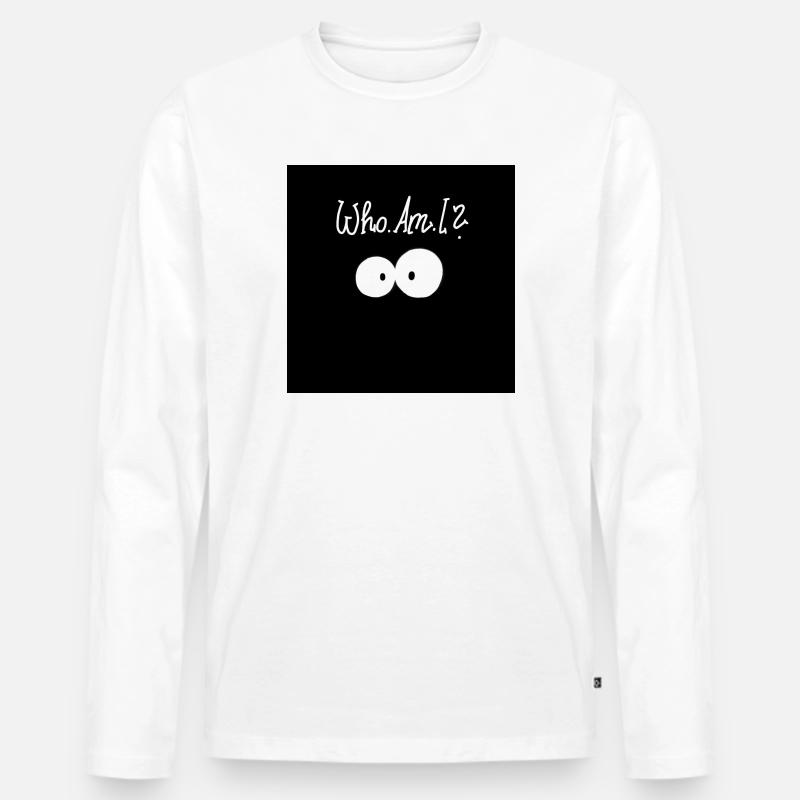 Wer bin ich? - Männer Premium Bio Langarmshirt - Weiß