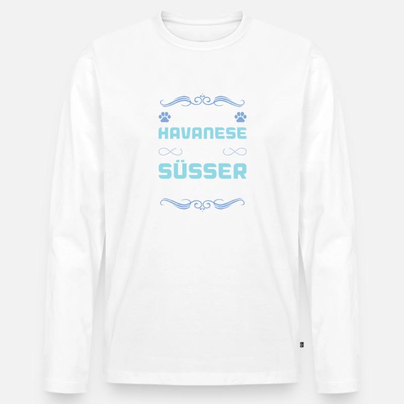 havanese hund spruch - Männer Premium Bio Langarmshirt - Weiß