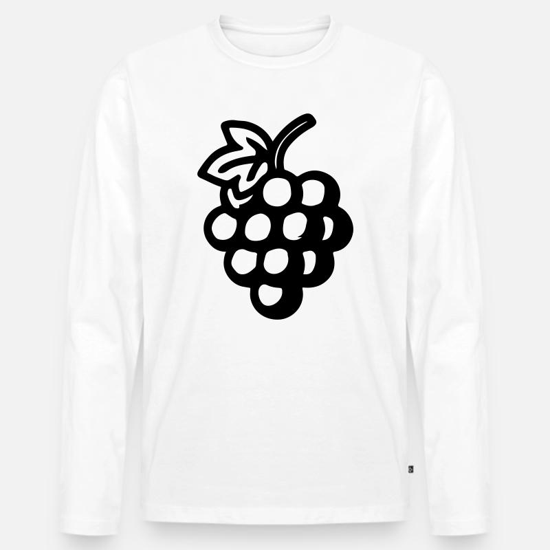 Weintrauben Trauben Symbol - Männer Premium Bio Langarmshirt - Weiß