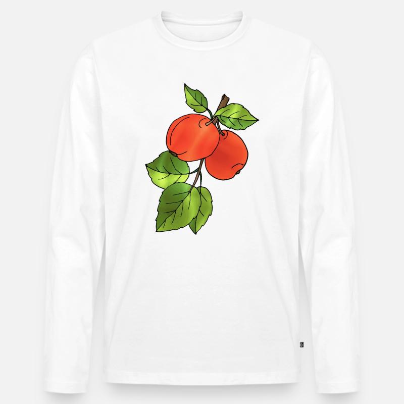 Äpfel - Männer Premium Bio Langarmshirt - Weiß