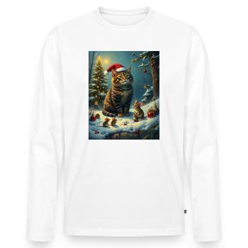 Didimaus - Männer Premium Bio Langarmshirt - Weiß - Vorne - Nico (187cm)