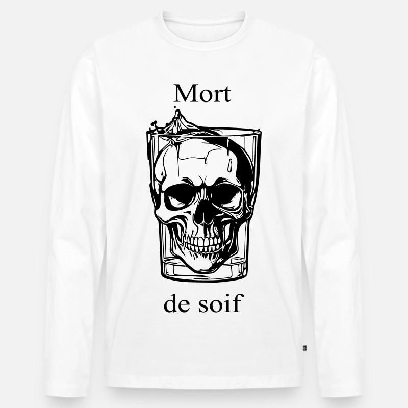 Schädel – Tod des Durstes - Männer Premium Bio Langarmshirt - Weiß