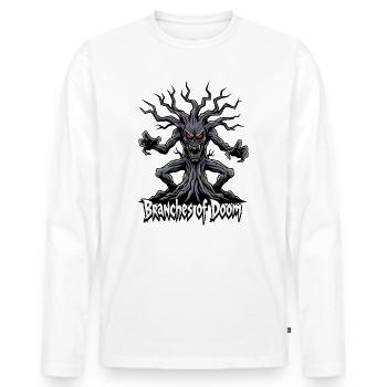 Branches of Doom – Dämonischer Baumgeist - Männer Premium Bio Langarmshirt - Weiß - Vorne - Nico (187cm)