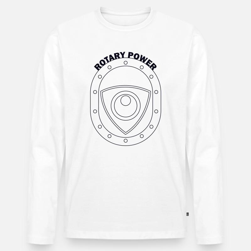 Rotatorisches Kraftschild-Emblem - Männer Premium Bio Langarmshirt - Weiß