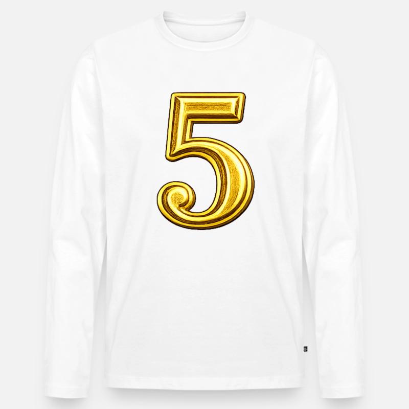 Ornamento dei Cinque d'Oro - Maglia a manica lunga ecologica premium da uomo - bianco