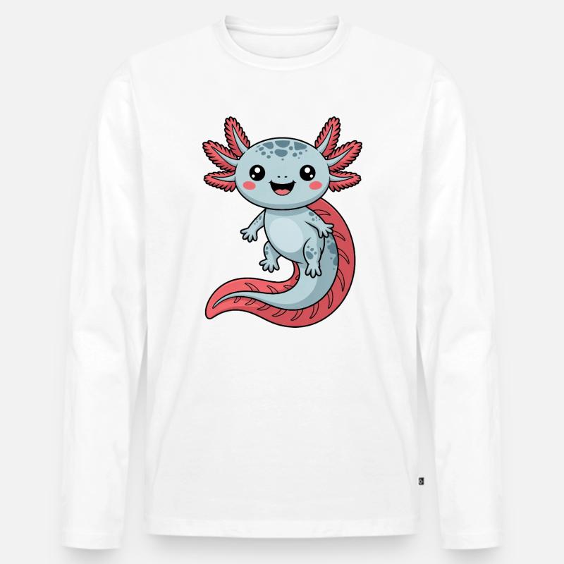 Axolotl - Männer Premium Bio Langarmshirt - Weiß