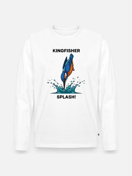 Kingfisher Splash Kingfisher River - Men's Premium Organic Long Sleeve Shirt - white