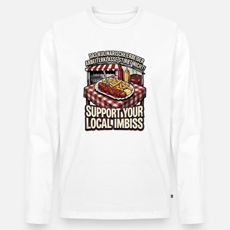 Kulinarischer Arbeiter - Männer Premium Bio Langarmshirt - Weiß