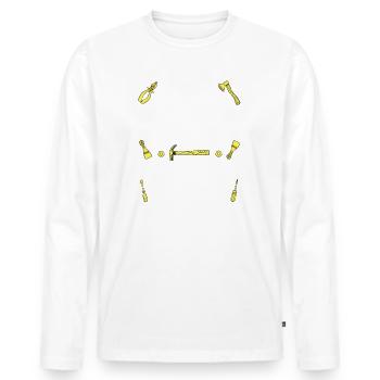 Du Bist Der Hammer Handwerker Profi Im Handwerk - Männer Premium Bio Langarmshirt - Weiß - Vorne - Nico (187cm)