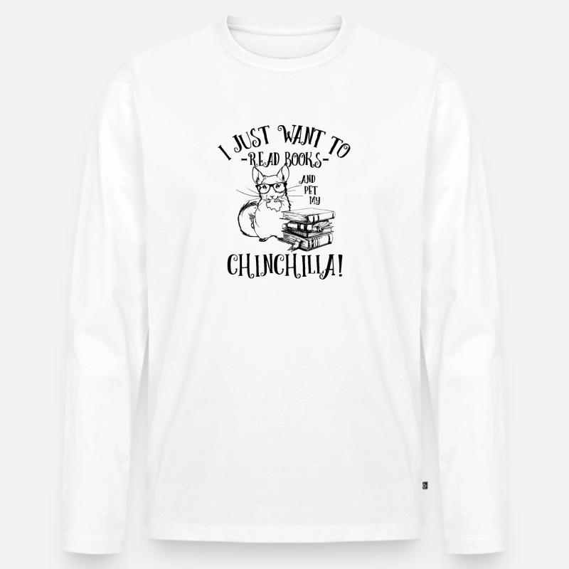Chinchilla - Männer Premium Bio Langarmshirt - Weiß