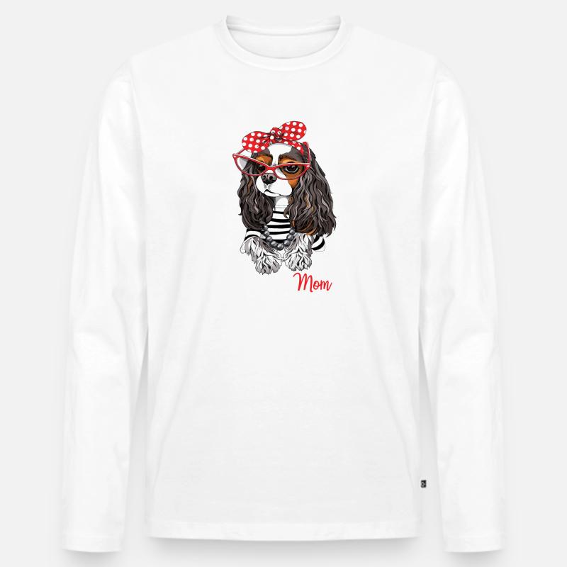 Cavalier King Charles Spaniel - Männer Premium Bio Langarmshirt - Weiß