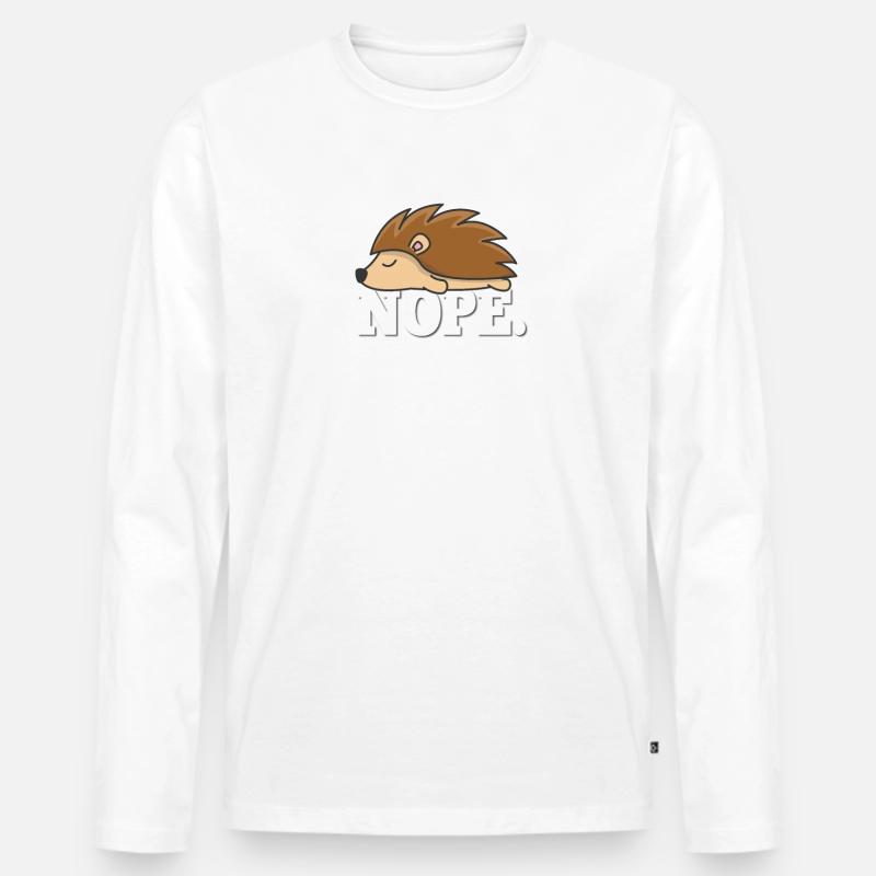 Igel - Männer Premium Bio Langarmshirt - Weiß