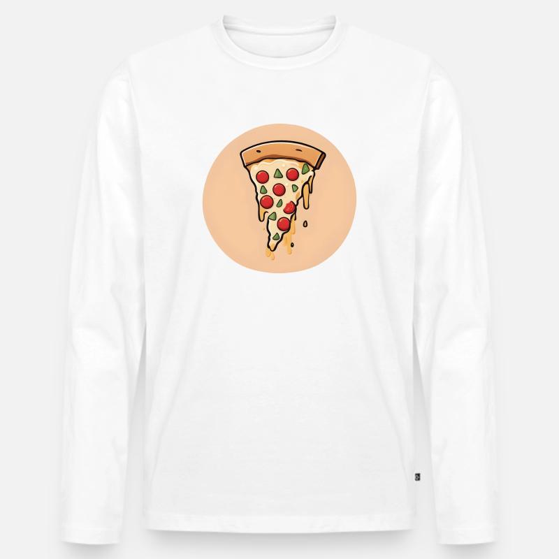Pepperoni Melt - Männer Premium Bio Langarmshirt - Weiß