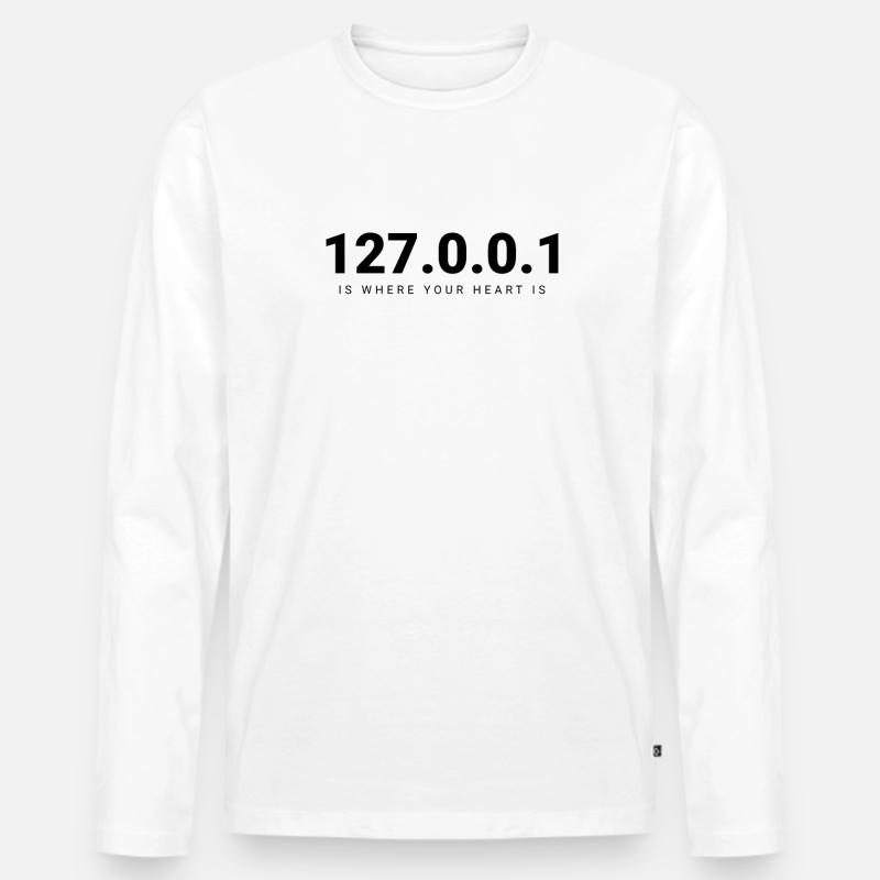 127.0.0.1 – Uniting Coders Worldwide - Männer Premium Bio Langarmshirt - Weiß