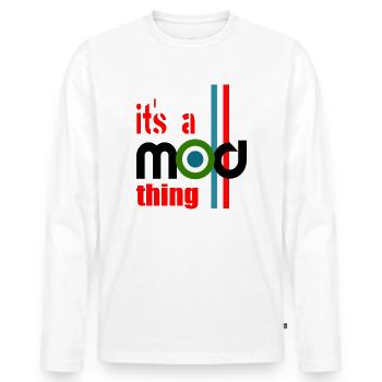 Mods Mod Subkulture - Männer Premium Bio Langarmshirt - Weiß - Vorne - Nico (187cm)