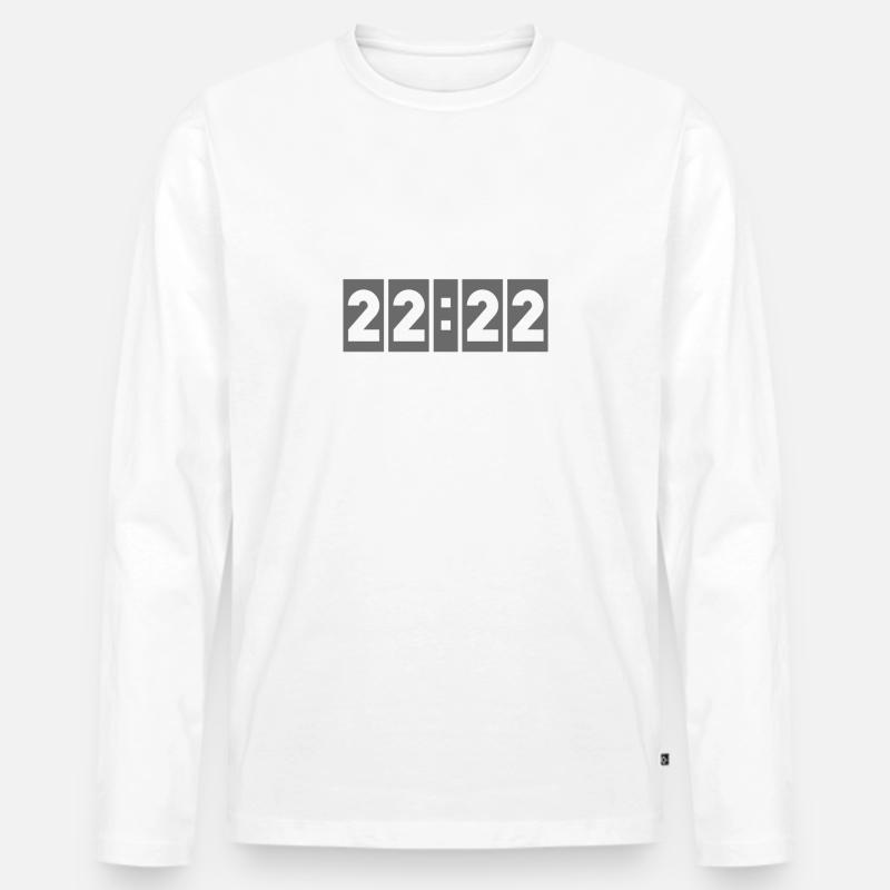 22:22 - Männer Premium Bio Langarmshirt - Weiß