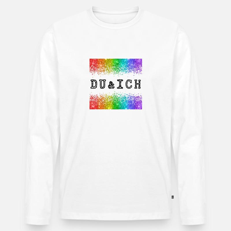 du und ich - Männer Premium Bio Langarmshirt - Weiß