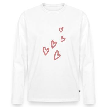 cœur - T-shirt manches longues Premium bio Homme - blanc - Devant - Nico (187cm)