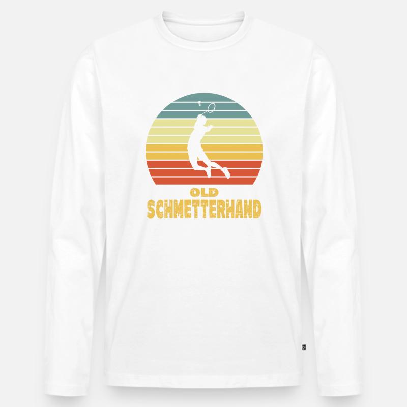 Old Schmetterhand Badminton - Männer Premium Bio Langarmshirt - Weiß