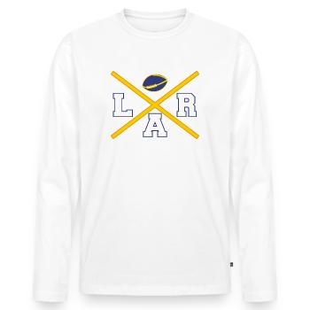 Croix R de Los Angeles - T-shirt manches longues Premium bio Homme - blanc - Devant - Nico (187cm)