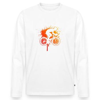 Road Bike Road Cyclist Road Cycling Road Bike - Men's Premium Organic Long Sleeve Shirt - white - Front - Nico (187cm)