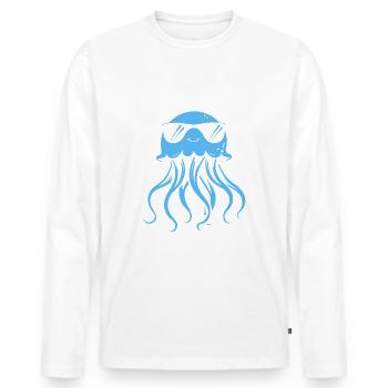 Feeling Tentacool - Jellyfish with Tentacles - Men's Premium Organic Long Sleeve Shirt - white - Front - Nico (187cm)